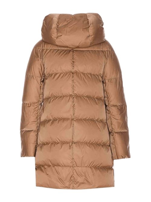 Piumino da donna, lunghezza 7/8, con cappuccio fisso color cammello HERNO | PI1304D12170Z2157